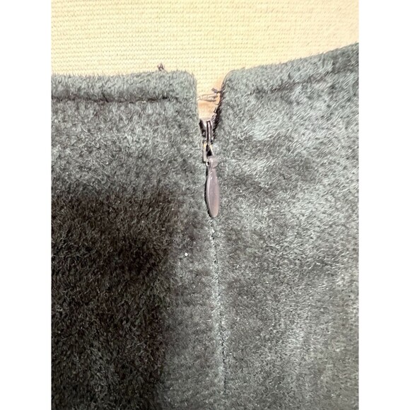 St. John's Bay A-Line Skirt Washed Black Suede Genuine Leather Vintage Size 8 - Picture 8 of 10